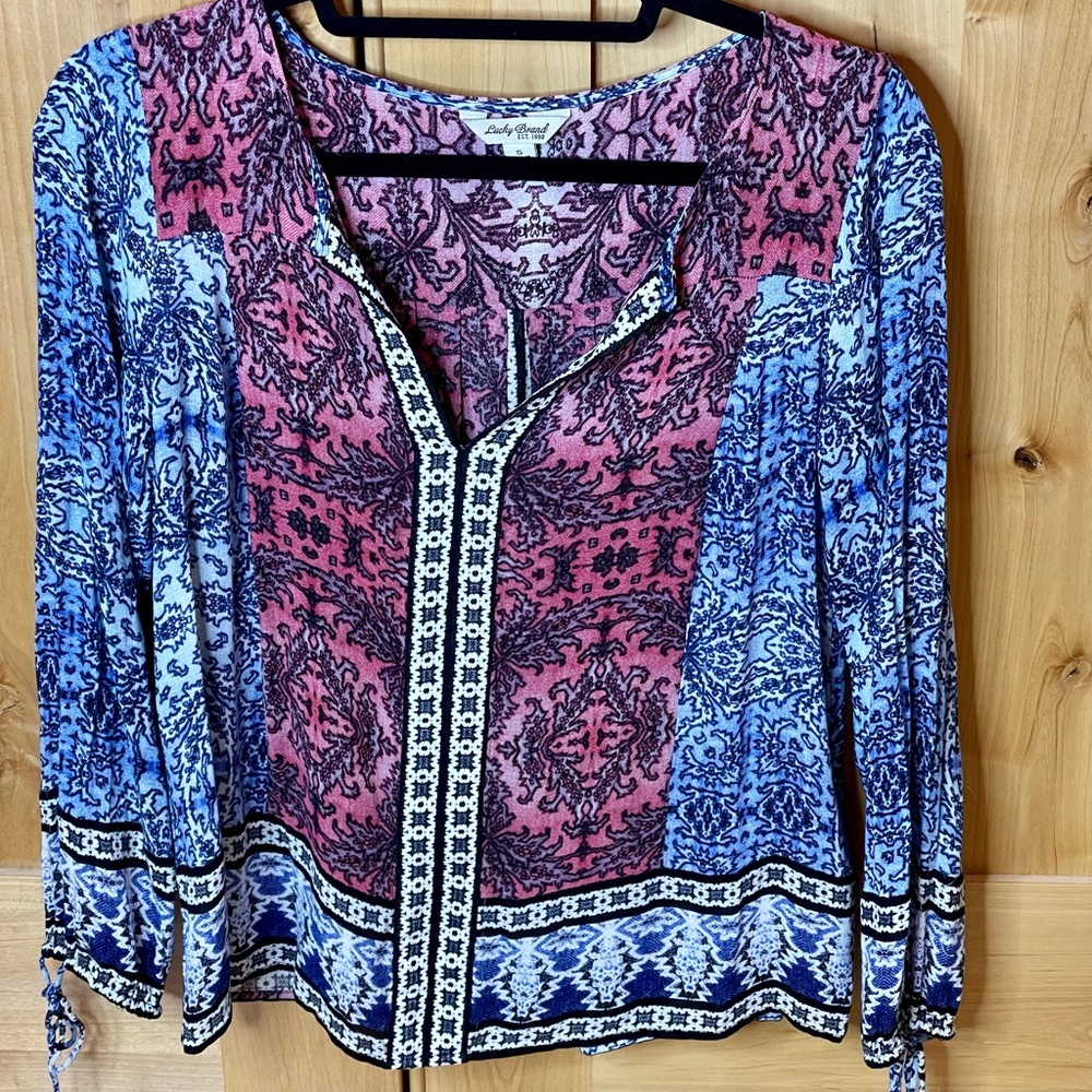 Lucky Brand Multicolor Bohemian Top